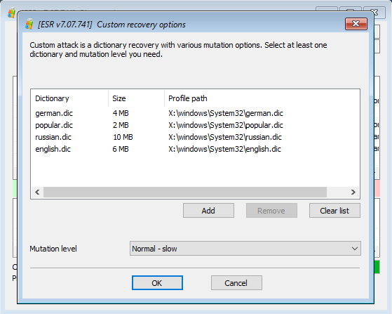 Elcomsoft System Recovery: customising password recovery attacks