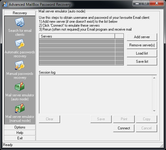 Advanced Mailbox Password Recovery: Mail Server Emulator